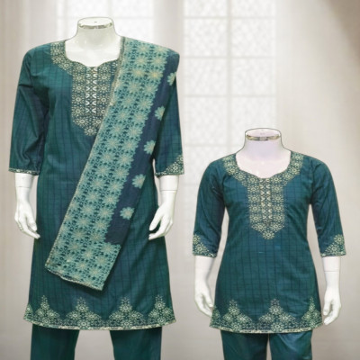 সী-গ্রীন কালার থ্রি-পিস